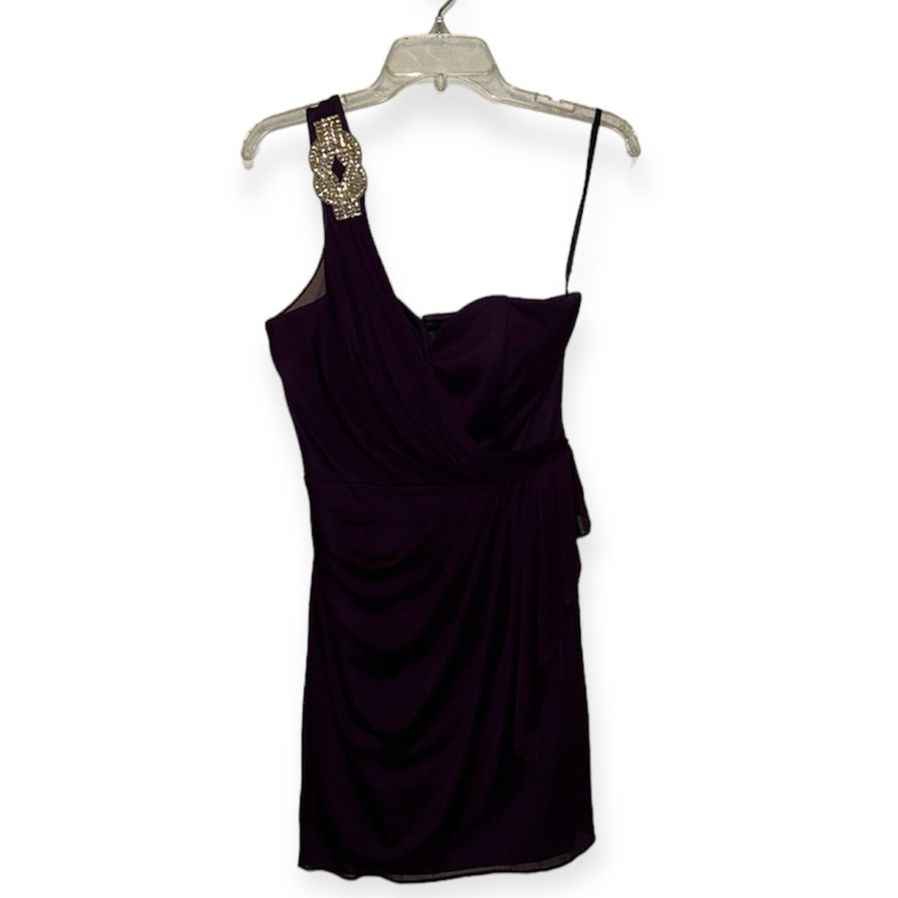 Xscape purple one shoulder cocktail dress women’s size 10